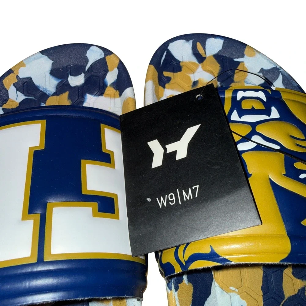 NEW Hype Co Slyder Florida International University M7/W9 Slide Sandal Blue Camo